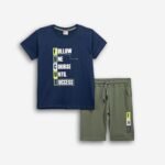Σετ κοντομάνικη μπλούζα κ βερμούδα φούτερ