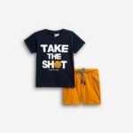 Σετ μπλούζα μάκο με τύπωμα κ βερμούδα