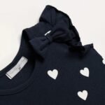 Σετ μπλούζα με καρδιές και σορτς τζίν - Image 3